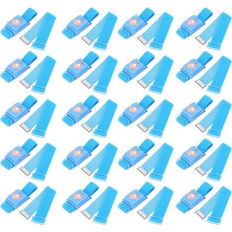 Bracelet antistatique bleu sans fil, 20 pièces, accessoires de poignet ABS 106 109Ω (1/4)