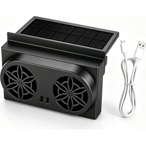 Ventilateur Voiture - Panneau Solaire + USB - Rafraîchissement Intérieur - Circulation Air Automobile - 1 Pièce (1/3)