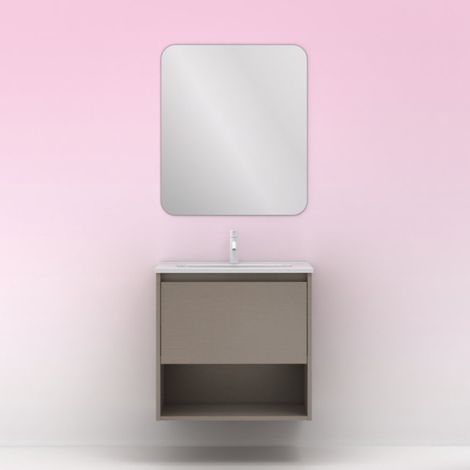 Conjunto mueble + lavabo NIWA - AMIZUVA Color: Fumé arenado - Medidas: 80 cm (1/5)