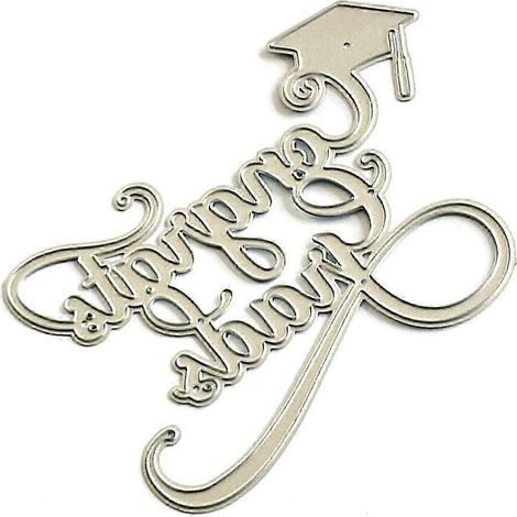 Félicitations pour votre remise de diplôme  Gabarit de scrapbooking, matrice de découpe en acier au carbone, compatible avec la création de cartes et la décoration d’albums photo, disponible en plusie (1/5)