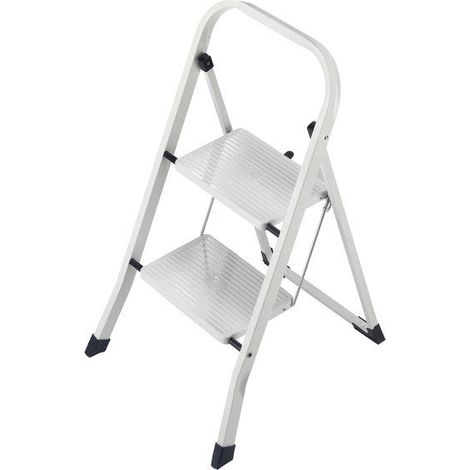 Hailo – Marchepied pliable 2 marches en acier – Charge maximale 150kg – Antidérapant pour sécurité – Compact pour rangement facile