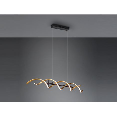 LED Pendelleuchte SEQUENCE dimmbar Lichtfarbe einstellbar Messing, Breite 104cm (1/5)
