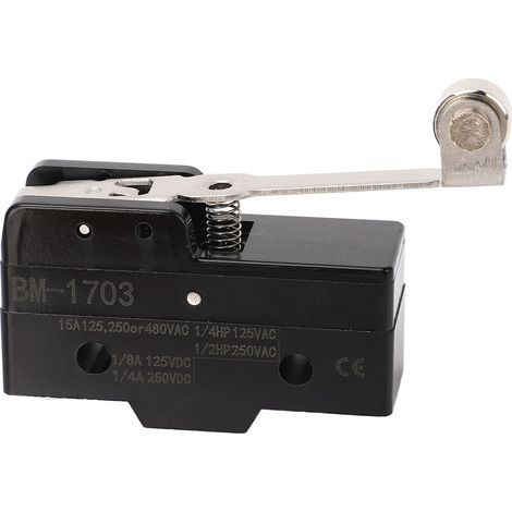 micro-interrupteurs de fin de course à contact argenté, conducteur en cuivre, levier à galet articulé, NO+NC, 250 V CA (1/5)