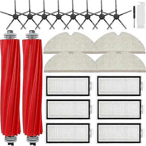 Pièces de rechange pour aspirateur Max Max+ : brosse principale, filtre HEPA, brosse latérale et chiffon de nettoyage. (1/5)