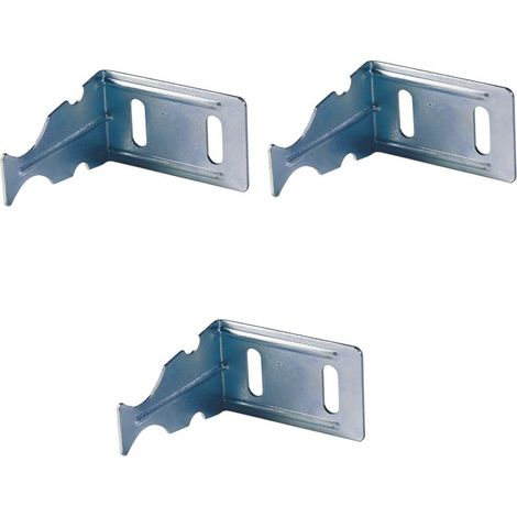 Lot de 3 supports réversible à visser pour radiateur en aluminium - dimension 83x80x48 mm - Ram