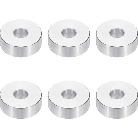 Rondelles en Aluminium M6, 6pcs Entretoise Métallique à Vis Ronde, Rondelle Plate pour Vis Tige Écrous Boulons, Bague d'Écartement en Métal 6.5mm ID x 20mm OD x 8mm Hauteur (1/5)