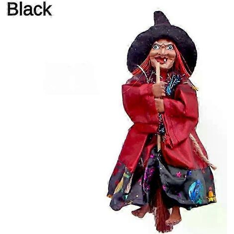 Décorations de sorcières à suspendre - Sorcières volantes sur balais pour Halloween, décoration d'intérieur effrayante, figurines de sorcières à suspendre pour l'extérieur et l'intérieur (noir) (1/5)
