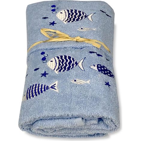SET serviettes SEA FISH FOND BLEU (1/2)