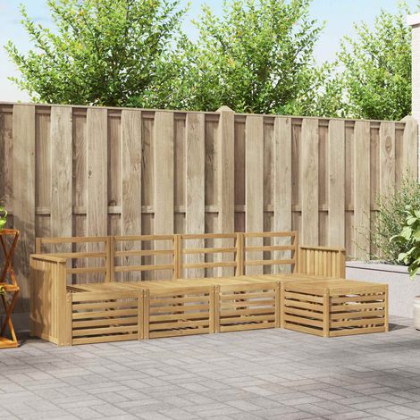 vidaXL Conjunto de sofás de exterior 5 uds. Blanco (1/5)
