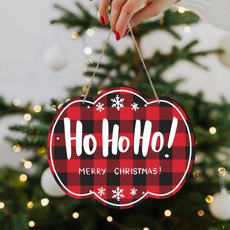 Panneau De Décoration De Noël - Panneau En Bois Rustique Avec Motif Ho Ho Ho - Pour Porte, Fenêtre, Mur Intérieur Ou Extérieur - 1 Pièce (1/3)
