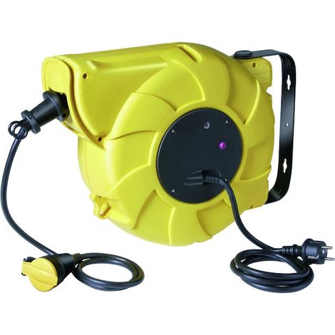Brennenstuhl – Enrouleur électrique 12m avec rembobinage automatique – Protection thermique – Boîtier robuste pour usage intensif – Installation murale facile (1/4)