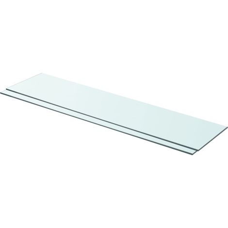 2 pcs Panneaux d'étagère, Tablettes Murale, Meubles de rangement Verre Transparent 90 x 20 cm MAE5204 (1/3)