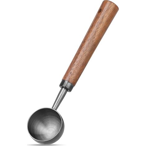 Messlöffel aus Edelstahl mit 10 g Fassungsvermögen, Küchenlöffel für Kaffee, Tee, Kaffeebohnen, Eisportionierer, Griff aus Walnussholz