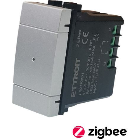ETTROIT Smart ZigBee Tuya 230 V Grauer Umschalter, kompatibel mit BTicino Living – LGZB0801