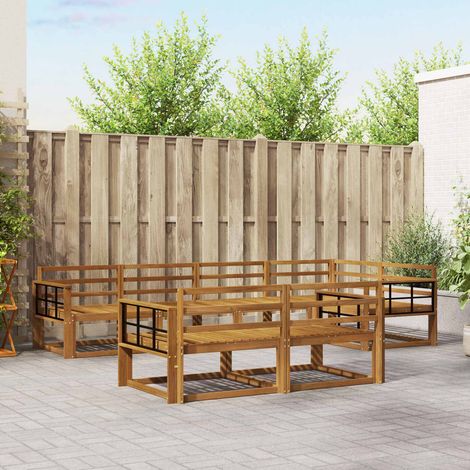 Outdoor-Sofagarnitur 7 pcs Natur Massivholz Akazie