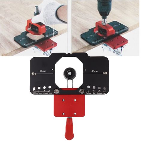 Scie cloche pour charnières de 35 mm, outil de perçage et de positionnement pour charnières de porte d'armoire, outils auxiliaires de menuiserie pour le perçage et l'installation de charnières (1/5)