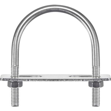 Round U-Bolts, 65mm(2.56") Internal Width 90mm Length M8 304 Stainless Steel U Clamp Bolt with Nuts Washers and Plates, for Boat Trailer (1/5)