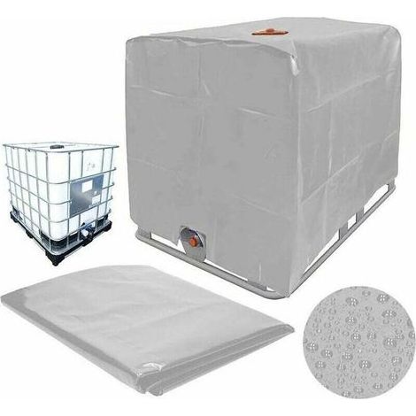 Housse de protection pour cuve IBC - Tissu Oxford 210D, imperméable, pour conteneur IBC 1000 L, dimensions 120 x 100 x 116 cm, gris (1/5)
