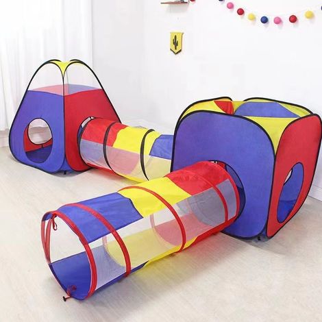 4 en 1 Pop Up Jouer Tente avec Tunnel, Balle Pit pour Les Enfants, garçons, Filles, bébés et Enfants en Bas âge, Playhouse intérieur / extérieur (1/4)