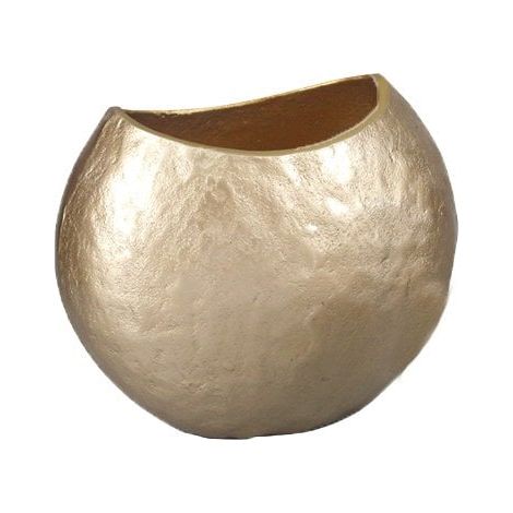 Vase Ovale Décoratif en Aluminium Beige Sable pour Bouquets et Compositions 26 x 15,5 x 22 cm - PANGIVO (1/3)