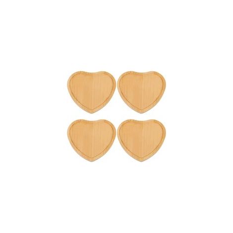 Set mit 4 Holzuntersetzern – Handgefertigte, dicke und hitzebeständige Untersetzer, geeignet für Büros, Bars und Bauernhöfe – Einzigartige Untersetzer aus natürlichem Bambus zum Schutz Ihrer Produkte 