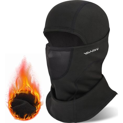 Masque intégral thermique et respirant pour moto, ski, vélo, unisexe, noir (1/5)