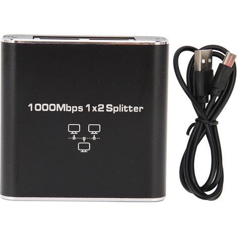 Ethernet-Splitter 1 auf 2 für Cat5/Cat6/Cat7, 1000 Mbit/s Netzwerkfreigabe, Dual-RJ45-Geräteanschluss