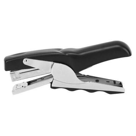 Agrafeuse de bureau ergonomique pour l'école et le bricolage, type à clip, noire - fournitures de bureau et créatives. (1/5)