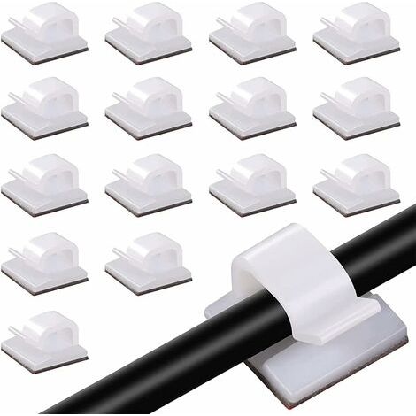 Confezione da 50 fascette autoadesive trasparenti per organizzare e gestire i cavi elettrici. Marca: Fonepro-AquaForge (1/5)