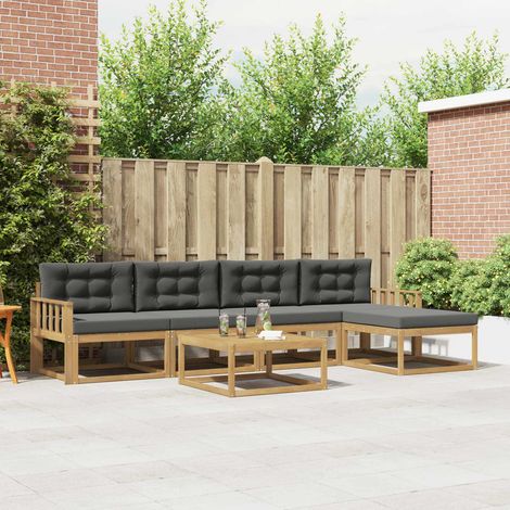 vidaXL Outdoor-Sofagarnitur 6 pcs Weiß und Anthrazit 79 x 79 x 37 cm (1/5)