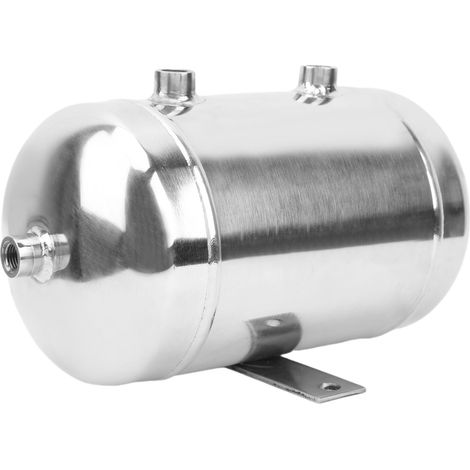 Réservoir d'air comprimé 3L horizontal 4 sorties 1/4 NPT en acier poli haute pression (1/5)