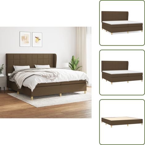 Boxspringbett mit Matratze Dunkelbraun 200x200 cm Stoff - Boxspringbett - Doppelbett - Schlafzimmermöbel - Bettgestell - Lattenrost (1/5)