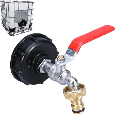 Robinet pour réservoir de 1000 L avec adaptateur pour tuyau d'arrosage – raccord de robinet IBC S60x6 (1/5)
