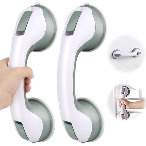 Poignée de douche à ventouse antidérapante pour personnes agées et enfants - Sans pergage - Poignée de sécurité portable pour baignoire murale (1/5)