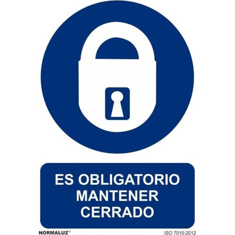 Señal Es Obligatorio Mantener Cerrado Con Tintas UV | ADHESIVOS DE VINILO - 100 x 150 mm (1/2)