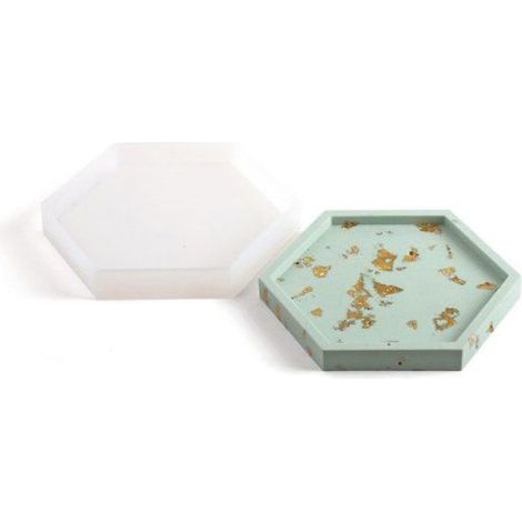 MOULE EN SILICONE DESSOUS DE VERRE 11.5CM X 10CM - HEXAGONE