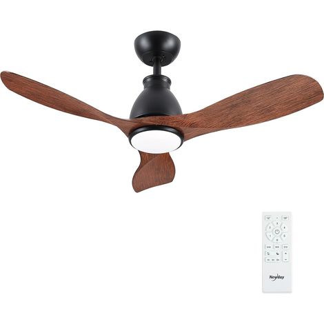 Ventilateur de Plafond en Bois, 106cm Luminaire Ventilateur avec Télécommande Silencieux, 7 Mode de Vitesse, Dimmer sans Pas, Fonction Mémoire, Moteur DC Réversible, Ventilo Plafond avec 3 Pale (1/5)