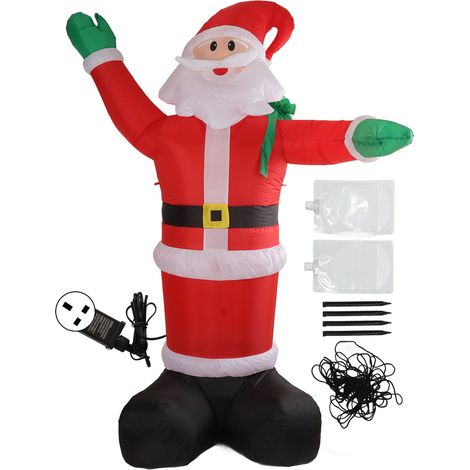 Père Noël gonflable 2,4m avec éclairage LED pour décoration de jardin et maison - 100‑240V (1/5)