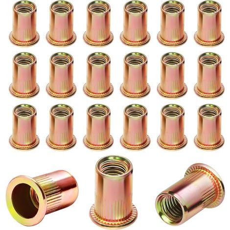 Insert Fileté Metal M5 Ecrou a Sertir 120 Pièces Aveugle Rivet Fileté Écrous à Tête Plate Plaqués Zinc Écrous à Rivets Aveugles Rivet Inserts Filetés pour Métal Plastique etc (1/5)