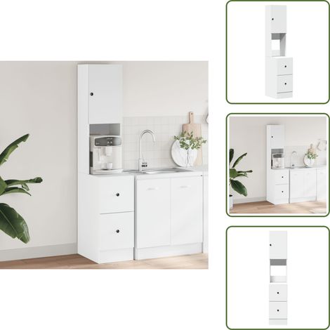 Armadio da cucina bianco - vidaXL Mobile da Cucina Bianco 35x50x180 cm in Truciolato -