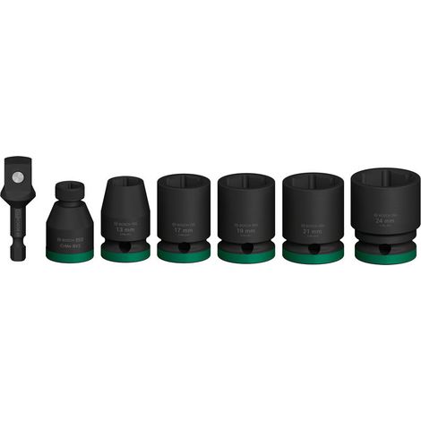 Bosch 2608003032 PRO Impact Socket Set with Adapter 1/2"" Standard 7 Pcs Set (1/3)