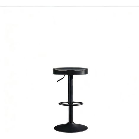 CHICFURN Taburete de bar giratorio ajustable 41,5 x 31,5 x 81 cm de madera y metal negro (1/5)