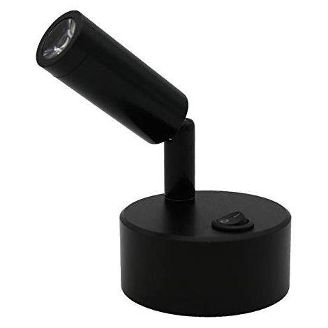 Pannello luminoso LED regolabile da 3 W, alimentato a batteria, pulsante di accensione/spegnimento, finitura nera, bianco puro (1/4)