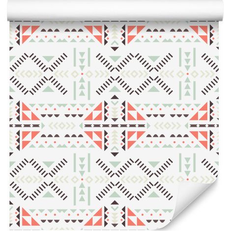 Papier peint à motifs ethniques bordeaux et gris clair 50x1000 cm (1/5)