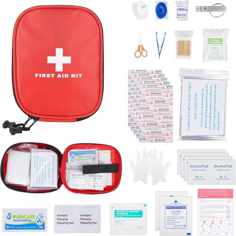 Trousse de Premier Secours, Kits de Survie Petite Trousse de Survie Mini Boîte Médical d'urgence, guérir pour la maison, les voyages, la voiture, la randonnée, le camping, les parcs (1/5)