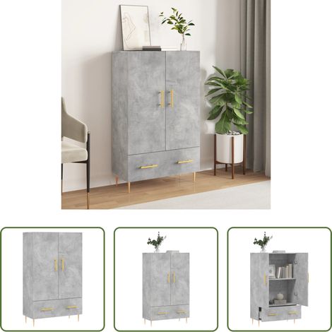 vidaXL Schrank Holz - Highboard Betongrau 69,5x31x115 cm Holzwerkstoff (1/5)
