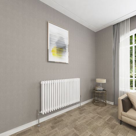 SKY Bathroom 3 Column White 600x1010mm Traditional Cast Iron Style Radiator (1/5)