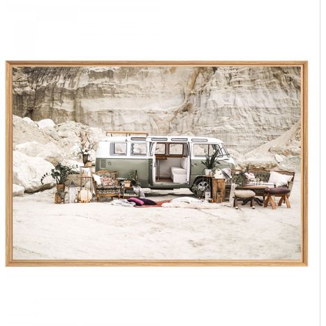 Tableau mural mat encadré van 65x97 cm - Tableau Mural Décoratif - Image Encadrée Imprimée en HD - Impression 65x97 cm sur Fibres de Bois FSC - Finition Mate - Fabriqué en France (1/5)