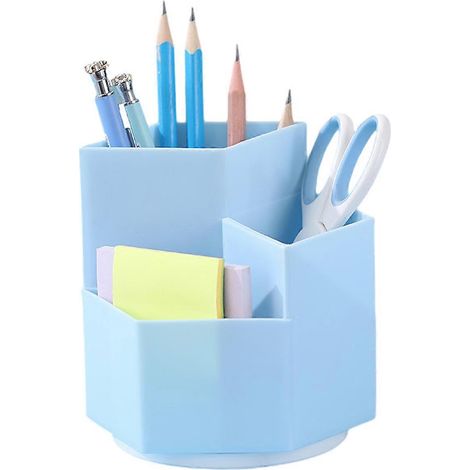 Porte-crayons rotatif, organisateur de fournitures scolaires pour stylos, crayons de couleur, pinceaux, boîte de rangement de bureau
