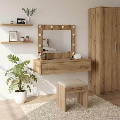 Schminktisch mit Schubladen Braun 83 x 40 x 70 cm Holzwerkstoff